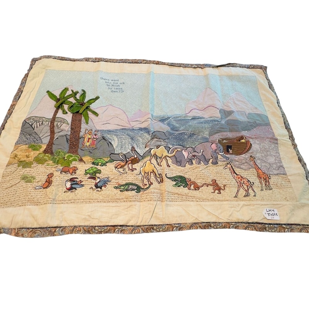 Wall hanging 37 x 24.5 – Noah's Ark religious Catholic Christian animals
